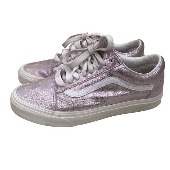 Vans Old Skool Metallic Skate Shoes ROSE GOLD/BLANC DE BLANC Women Size 8 - Picture 1 of 12